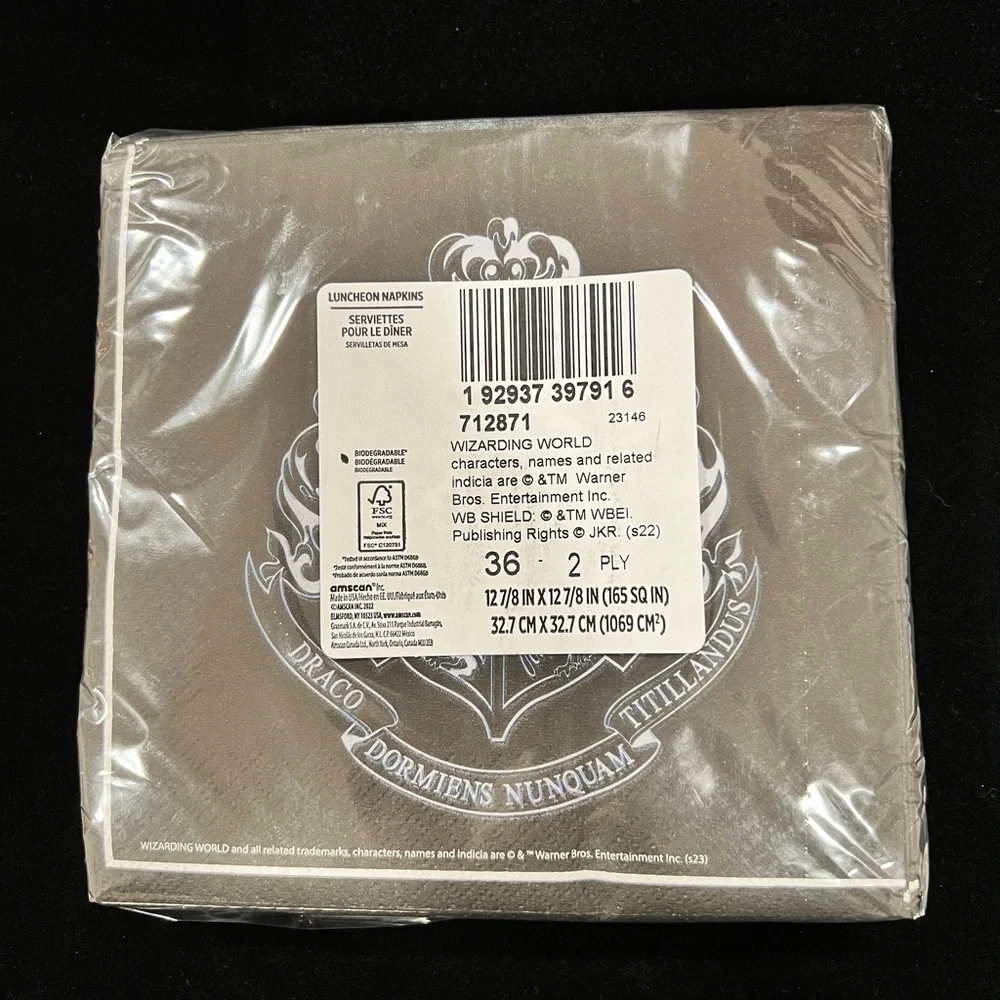 NEW Hogwarts Themed 36 - Pc 2-Ply Luncheon Paper Napkins